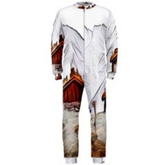 French Coffee Style Abstract Art Onepiece Jumpsuit (men)  by NouveauDesign