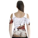 french coffee style abstract art Butterfly Sleeve Cutout Tee  View2