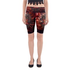 Wonderful Floral Design With Diamond Yoga Cropped Leggings by FantasyWorld7