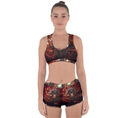 Wonderful Floral Design With Diamond Racerback Boyleg Bikini Set by FantasyWorld7