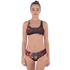 Wonderful Floral Design With Diamond Criss Cross Bikini Set by FantasyWorld7