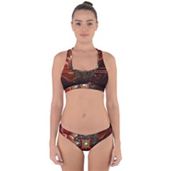 Wonderful Floral Design With Diamond Cross Back Hipster Bikini Set by FantasyWorld7