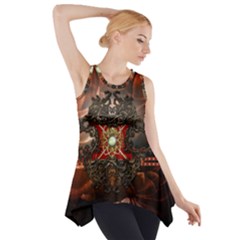 Wonderful Floral Design With Diamond Side Drop Tank Tunic by FantasyWorld7