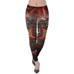 Wonderful Floral Design With Diamond Velvet Leggings by FantasyWorld7