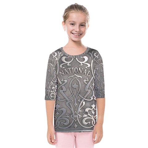 Art Nouveau Silver Kids  Quarter Sleeve Raglan Tee by NouveauDesign