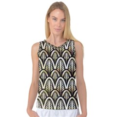 Art Deco Gold Black Shell Pattern Women s Basketball Tank Top by NouveauDesign