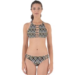 Art Deco Gold Black Shell Pattern Perfectly Cut Out Bikini Set by NouveauDesign