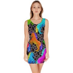 Colorful Unicorns Pattern Bodycon Dress by PattyVilleDesigns