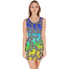 Colorful Abstract Unicorns Bodycon Dress by PattyVilleDesigns