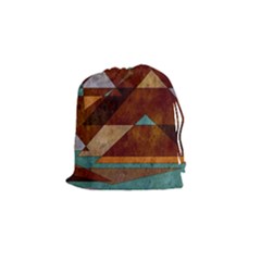 Turquoise And Bronze Triangle Design With Copper Drawstring Pouches (small)  by digitaldivadesigns