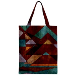 Turquoise And Bronze Triangle Design With Copper Zipper Classic Tote Bag by digitaldivadesigns