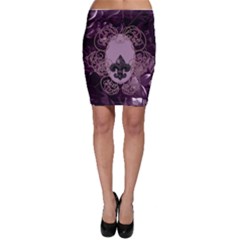 Soft Violett Floral Design Bodycon Skirt by FantasyWorld7