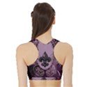 Soft Violett Floral Design Sports Bra with Border View2