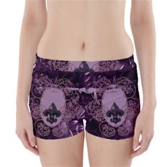 Soft Violett Floral Design Boyleg Bikini Wrap Bottoms by FantasyWorld7