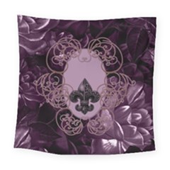 Soft Violett Floral Design Square Tapestry (large) by FantasyWorld7