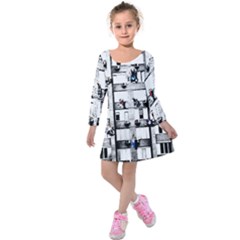 Jump, Jump Kids  Long Sleeve Velvet Dress by Valentinaart