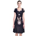 Evil Rabbit Short Sleeve Front Wrap Dress View1