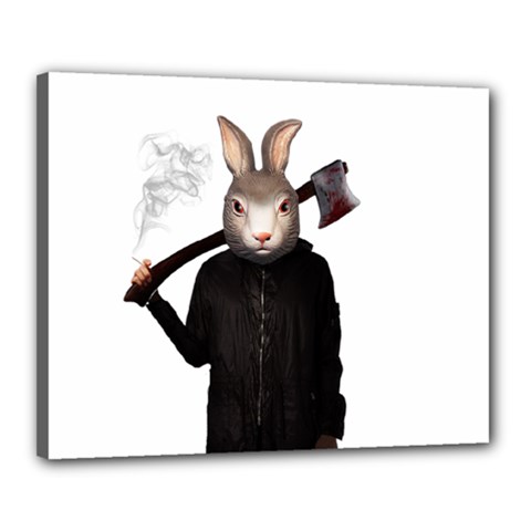 Evil Rabbit Canvas 20  X 16  by Valentinaart