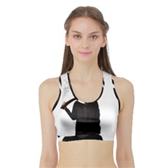 Evil Rabbit Sports Bra With Border by Valentinaart