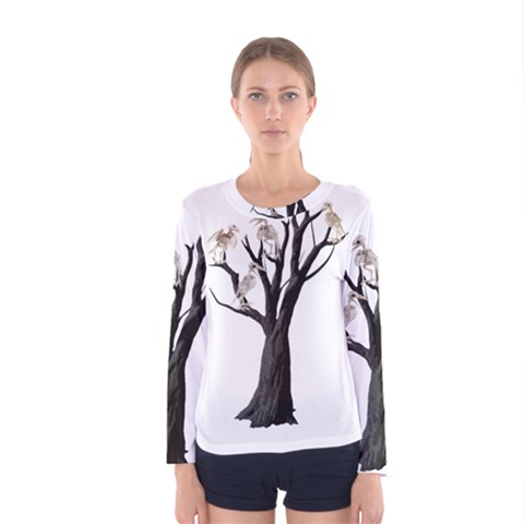 Dead Tree  Women s Long Sleeve Tee by Valentinaart