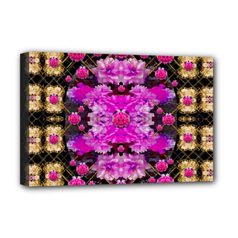 Flowers And Gold In Fauna Decorative Style Deluxe Canvas 18  X 12   by pepitasart