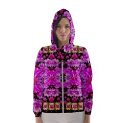 Flowers And Gold In Fauna Decorative Style Hooded Wind Breaker (women) by pepitasart