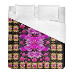 Flowers And Gold In Fauna Decorative Style Duvet Cover (full/ Double Size) by pepitasart