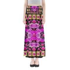 Flowers And Gold In Fauna Decorative Style Full Length Maxi Skirt by pepitasart