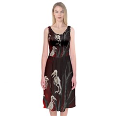 Dead Tree  Midi Sleeveless Dress by Valentinaart