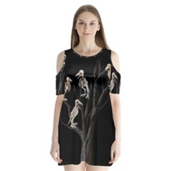 Dead Tree  Shoulder Cutout Velvet One Piece by Valentinaart