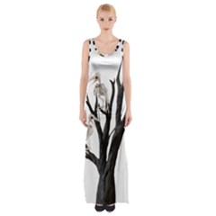 Dead Tree  Maxi Thigh Split Dress by Valentinaart