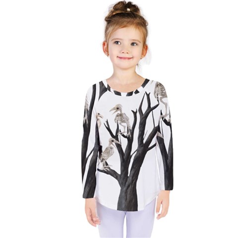 Dead Tree  Kids  Long Sleeve Tee by Valentinaart