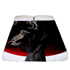 Dead Tree  Fitted Sheet (queen Size) by Valentinaart