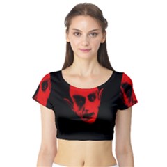 Dracula Short Sleeve Crop Top by Valentinaart