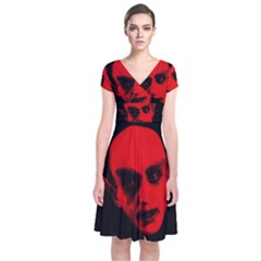 Dracula Short Sleeve Front Wrap Dress by Valentinaart