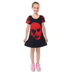 Dracula Kids  Short Sleeve Velvet Dress by Valentinaart