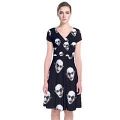 Dracula Short Sleeve Front Wrap Dress by Valentinaart