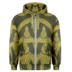 Green Floral Art Nouveau Men s Zipper Hoodie by NouveauDesign