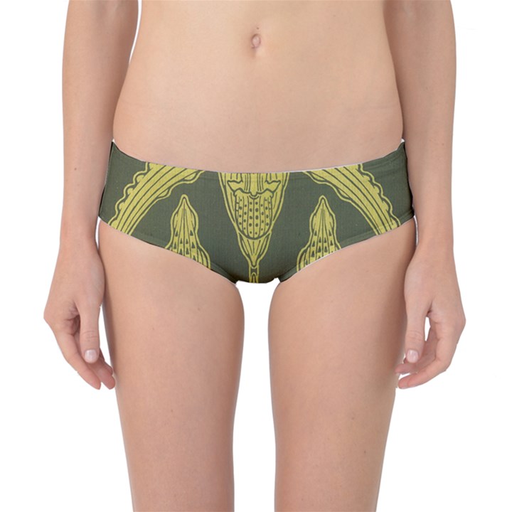 Green floral Art Nouveau Classic Bikini Bottoms