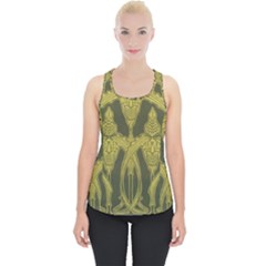 Green Floral Art Nouveau Piece Up Tank Top by NouveauDesign