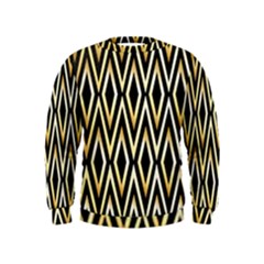 Gold,black,art Deco Pattern Kids  Sweatshirt