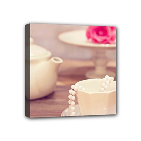 High Tea, Shabby Chic Mini Canvas 4  X 4  by NouveauDesign