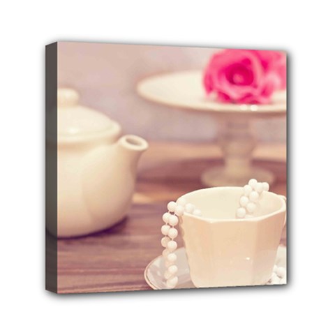 High Tea, Shabby Chic Mini Canvas 6  X 6  by NouveauDesign