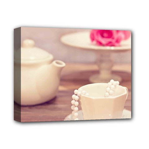 High Tea, Shabby Chic Deluxe Canvas 14  X 11  by NouveauDesign