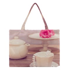 High Tea, Shabby Chic Medium Tote Bag by NouveauDesign