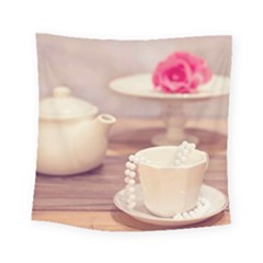 High Tea, Shabby Chic Square Tapestry (small) by NouveauDesign