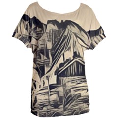 Ink Art Women s Oversized Tee by NouveauDesign