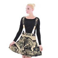 Ink Art Suspender Skater Skirt by NouveauDesign