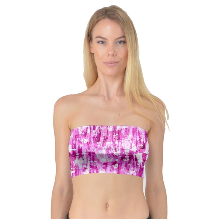 Pink Grunge Love Bandeau Top