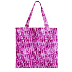 Pink Grunge Love Zipper Grocery Tote Bag by KirstenStar